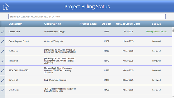 Finance billing app 