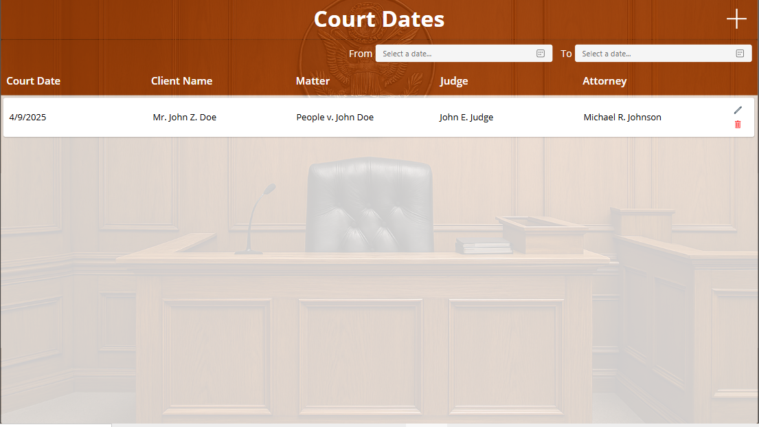 Court date management App